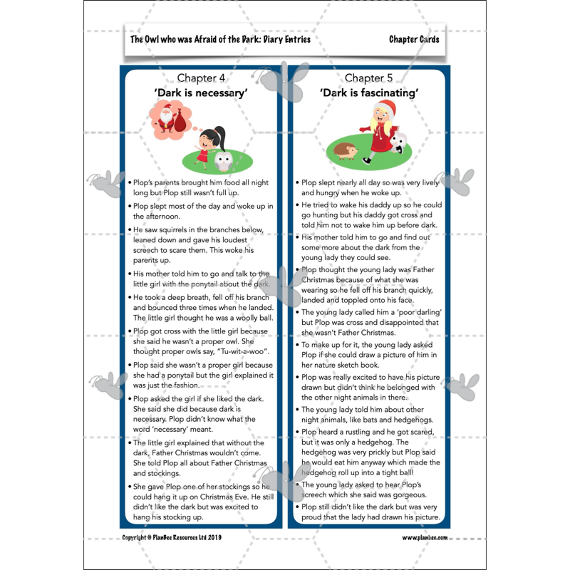 PlanBee FREE | The Owl who was Afraid of the Dark | Diaries KS2