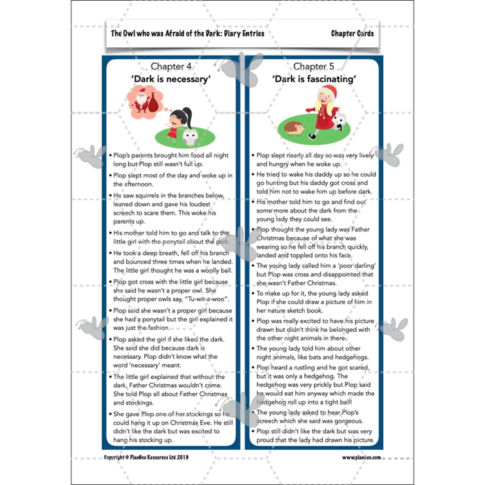 PlanBee FREE | The Owl who was Afraid of the Dark | Diaries KS2