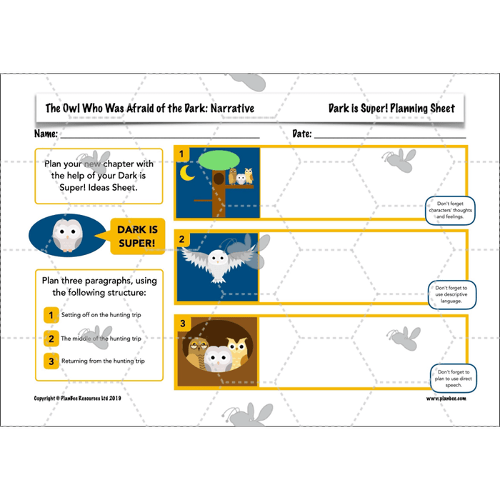 PlanBee The Owl who was Afraid of the Dark | KS2 Narrative Lessons