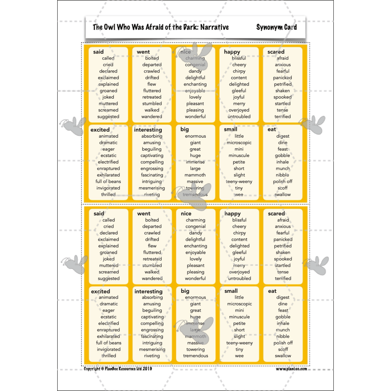 PlanBee The Owl who was Afraid of the Dark | KS2 Narrative Lessons