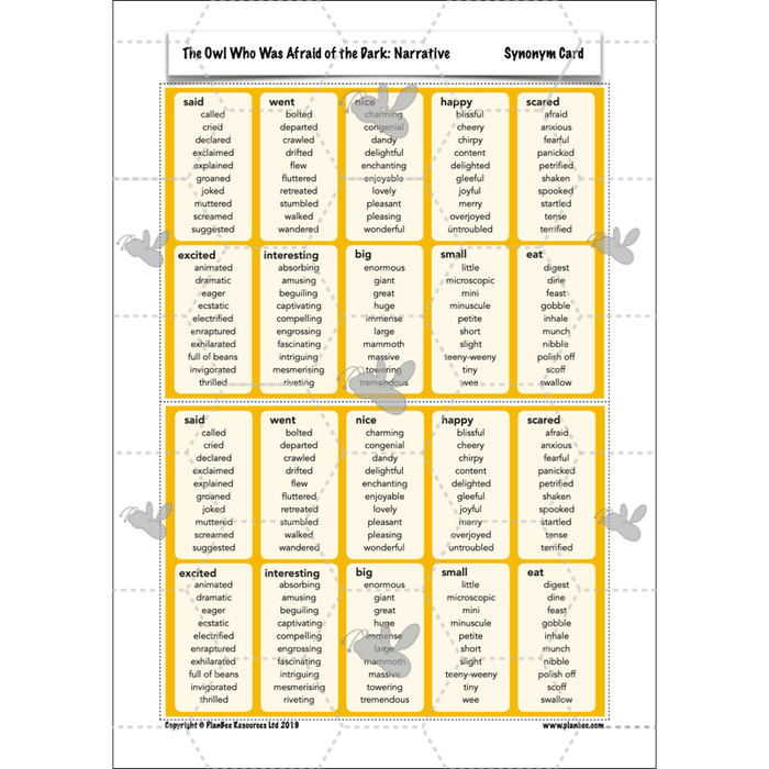 PlanBee The Owl who was Afraid of the Dark | KS2 Narrative Lessons