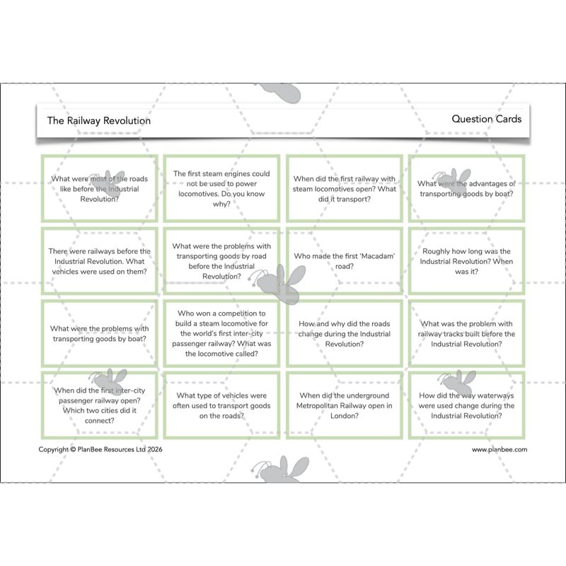 PlanBee The Railway Revolution: Industrial Revolution KS2 PlanBee