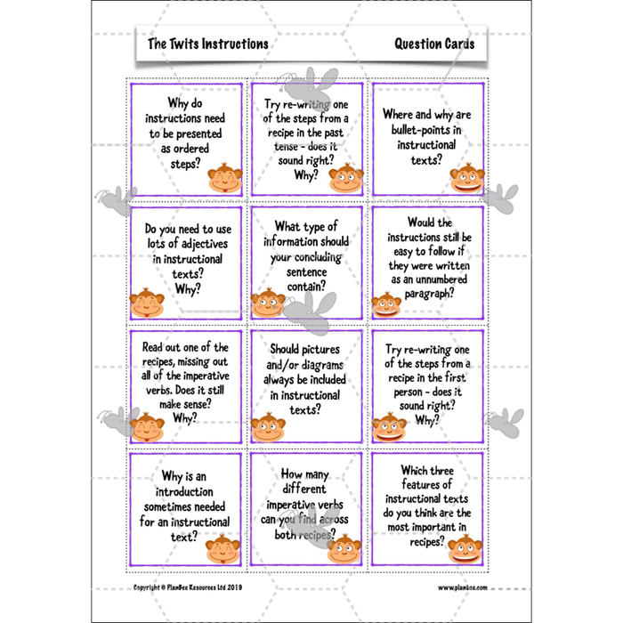 PlanBee The Twits Instructions KS2 | Year 4 English Pack