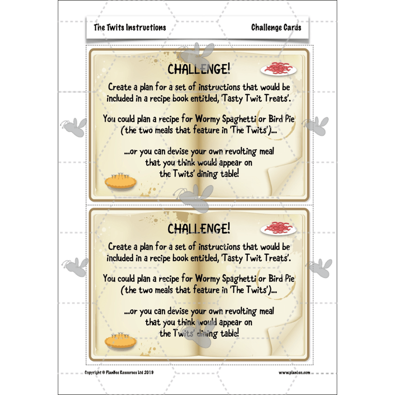 PlanBee The Twits Instructions KS2 | Year 4 English Pack