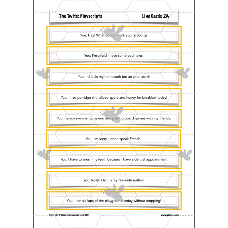 PlanBee The Twits: Playscripts KS2 | Year 4 English Pack
