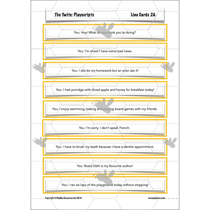 PlanBee The Twits: Playscripts KS2 | Year 4 English Pack