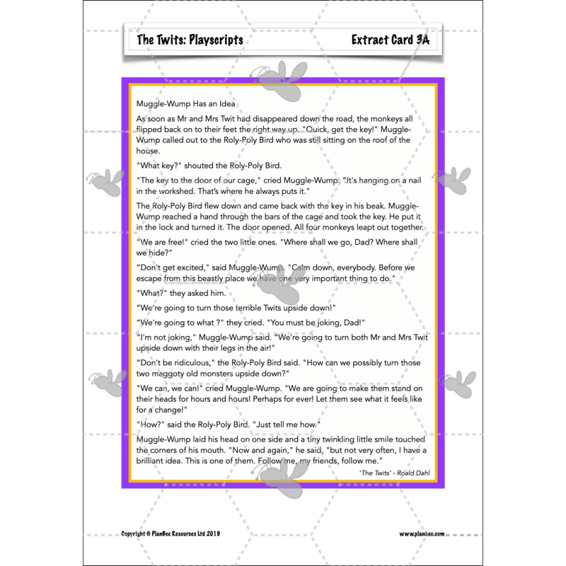 PlanBee The Twits: Playscripts KS2 | Year 4 English Pack