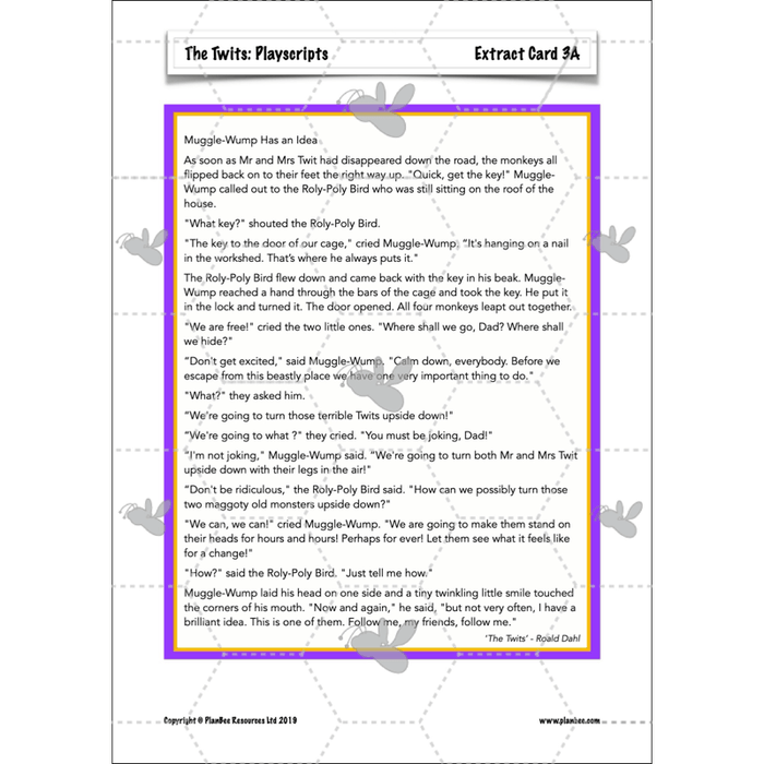 PlanBee The Twits: Playscripts KS2 | Year 4 English Pack