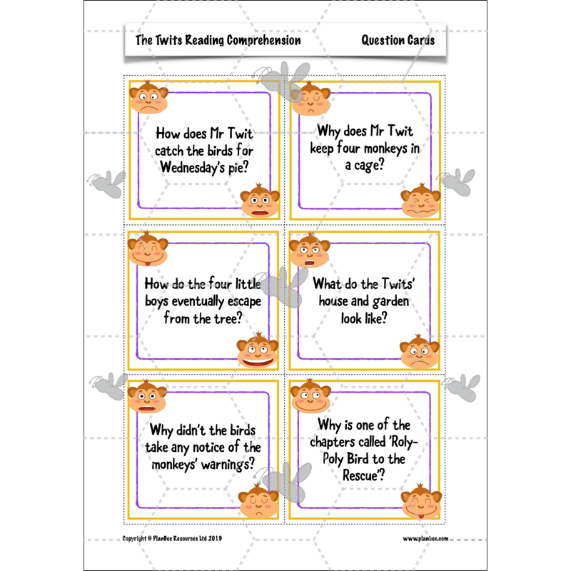 PlanBee The Twits Reading Comprehension KS2 | Year 4 English Pack