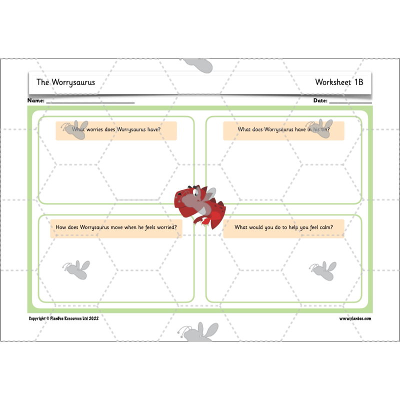 PlanBee The Worrysaurus KS1 PSHE Lesson Pack