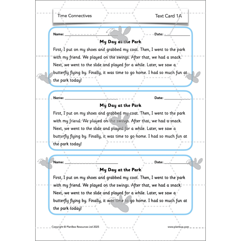 PlanBee Time Connectives KS1 - PlanBee English Lesson