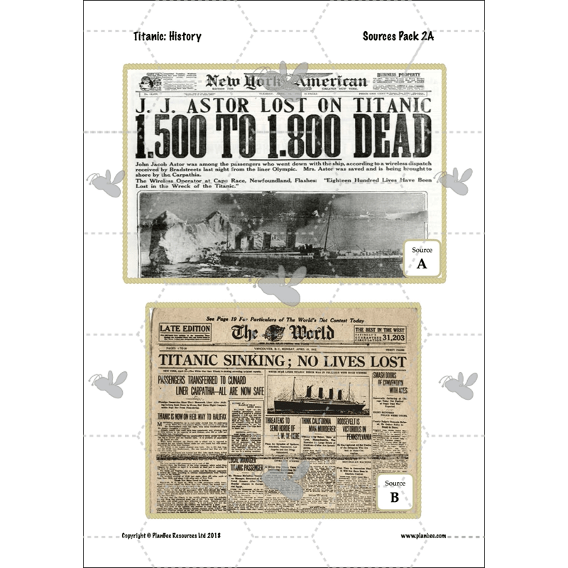 PlanBee Titanic KS2 Lesson Plans and Resources | Primary History