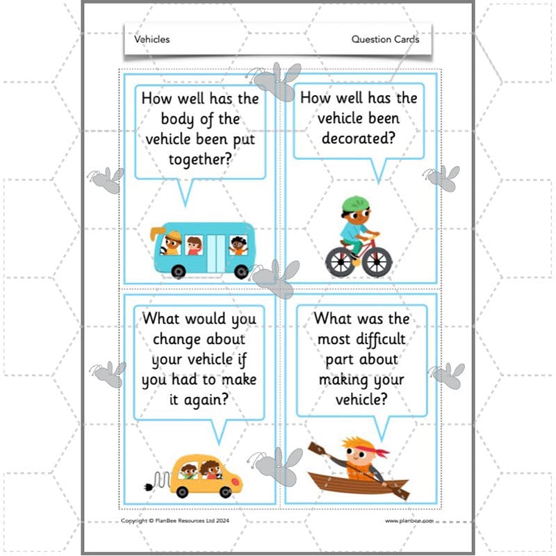 PlanBee Moving Vehicles KS1 Year 2 DT Lesson Planning by PlanBee