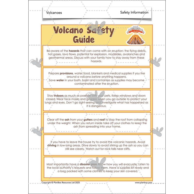 PlanBee Volcanoes KS2 Geography Lesson Planning
