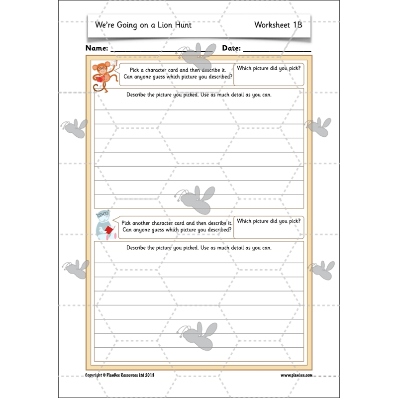 PlanBee We're Going on a Lion Hunt KS1 English Lesson Planning
