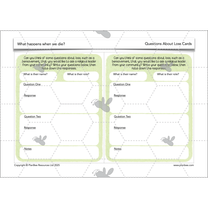 PlanBee What happens when we die? KS2 RE Lesson Plans