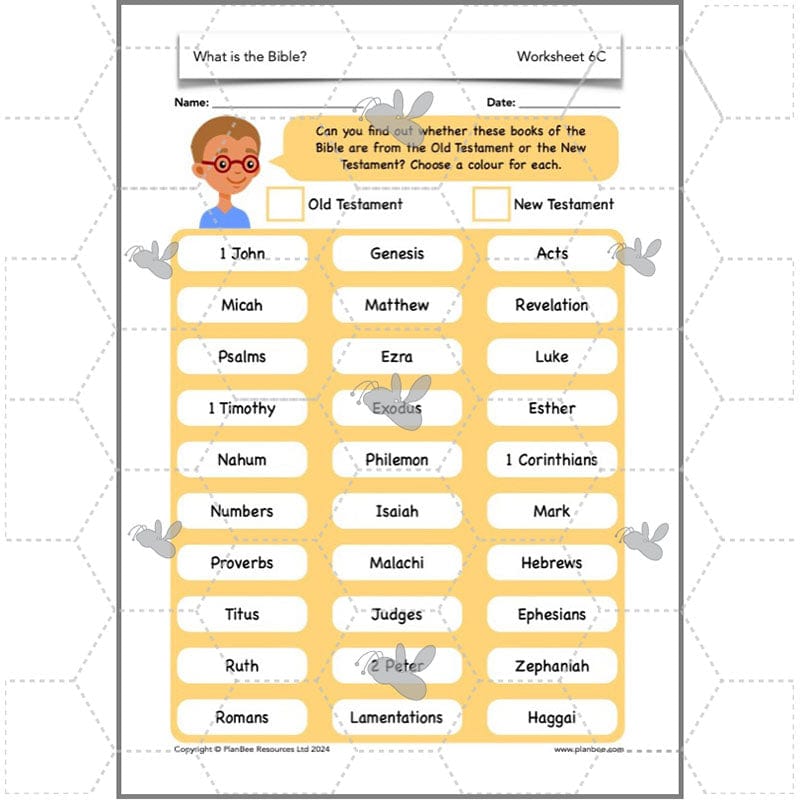 PlanBee What is the Christian Bible? Year 3 KS1 PlanBee RE Lessons