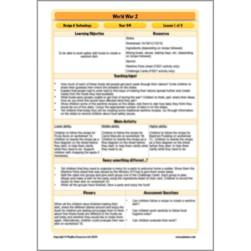 PlanBee World War 2 (Lower KS2) Topic Enrichment Pack