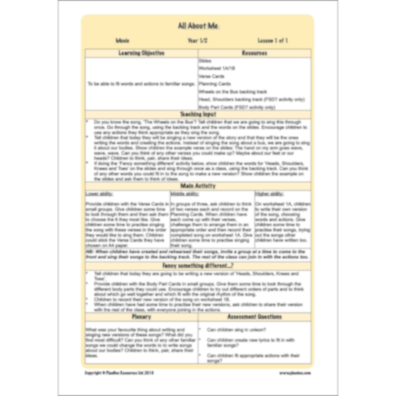 All About Me Topic Enrichment Pack