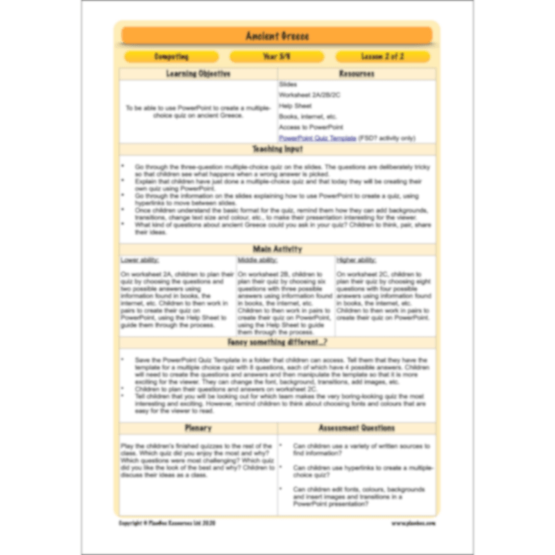 Ancient Greece Topic Enrichment Pack