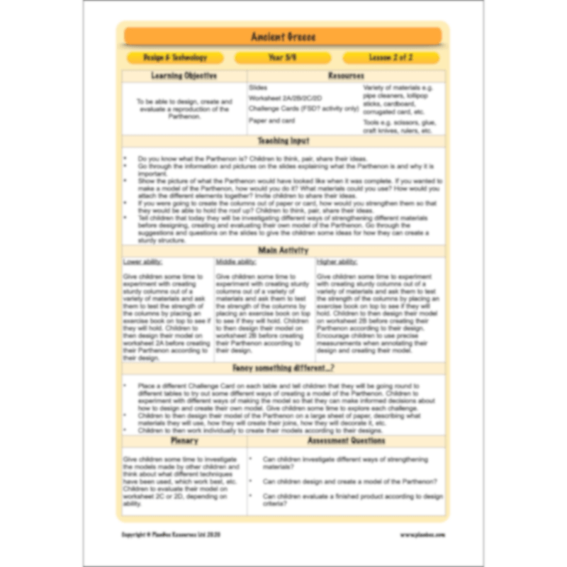 Ancient Greece Topic Enrichment Pack