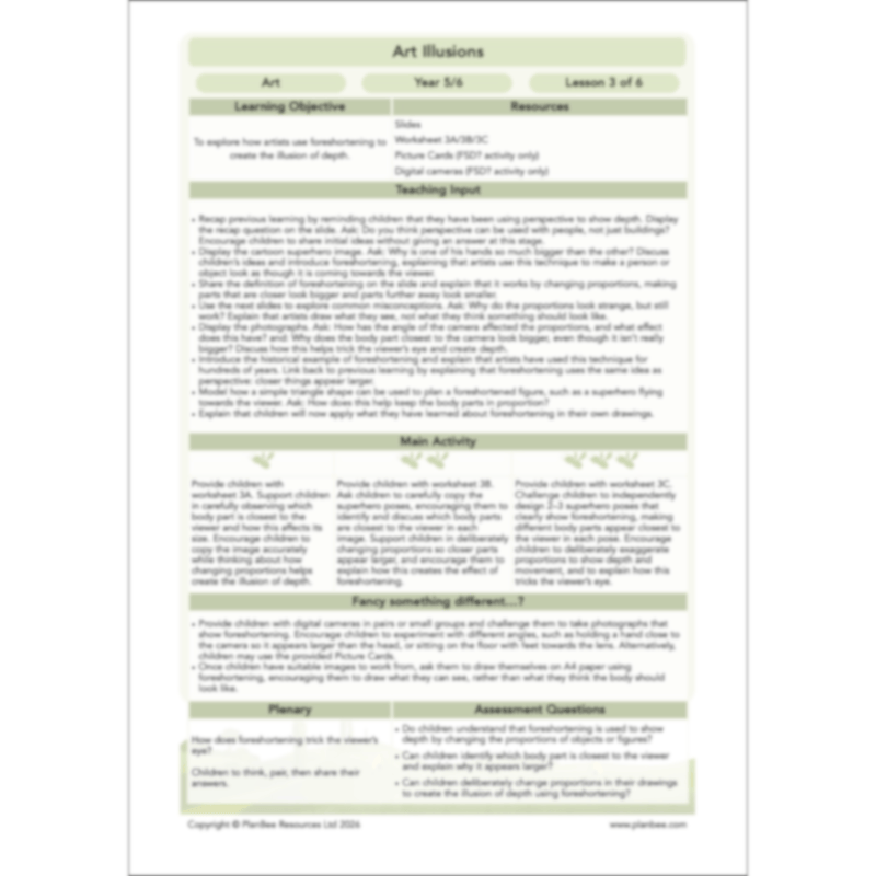 PlanBee Art Illusions | KS2 Art lessons