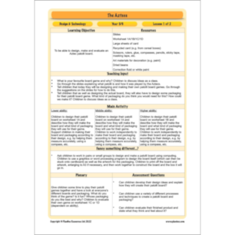 Aztecs Topic Enrichment Pack