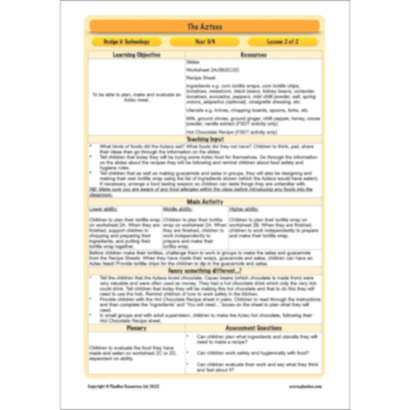 Aztecs Topic Enrichment Pack