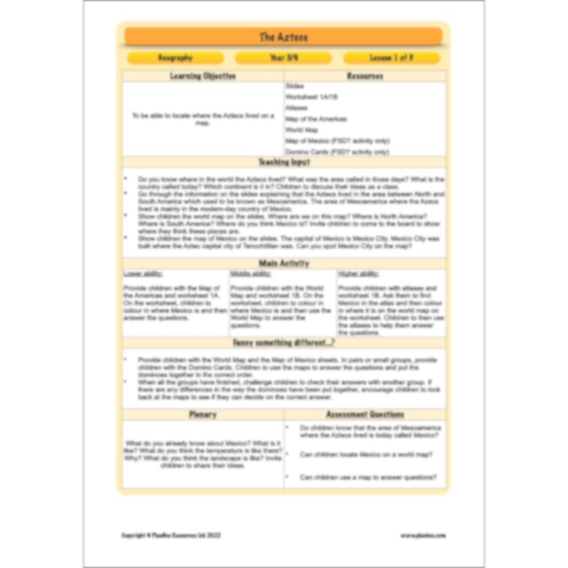 Aztecs Topic Enrichment Pack