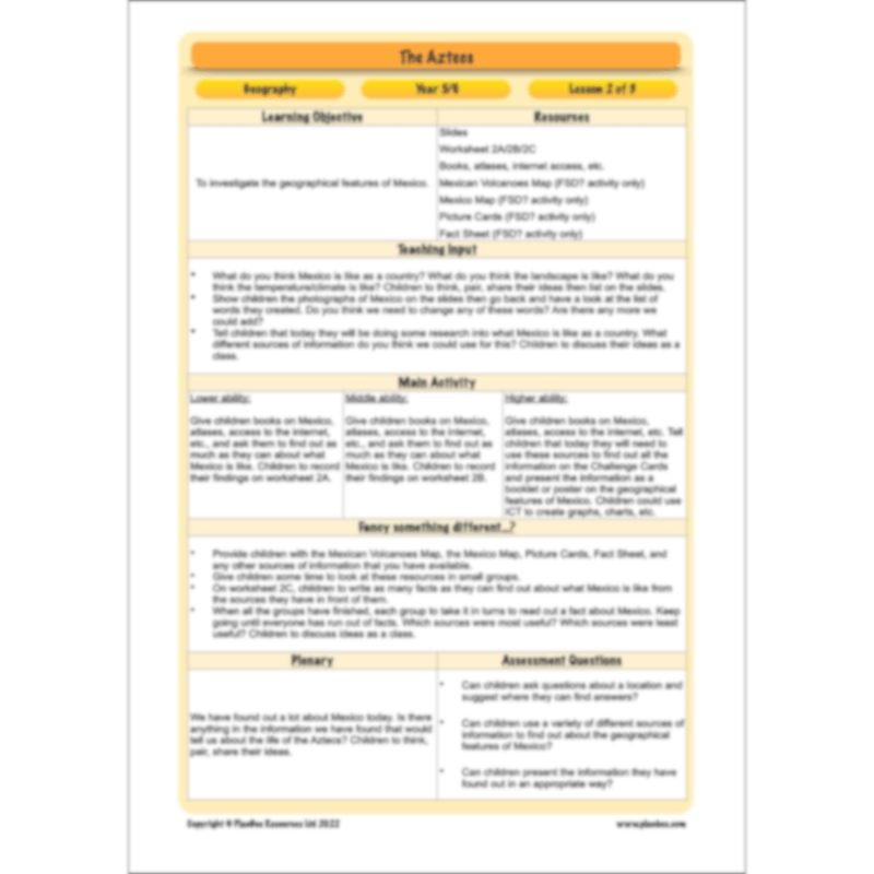 Aztecs Topic Enrichment Pack