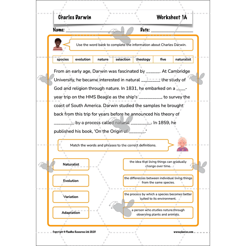 PlanBee Charles Darwin KS2 Lesson Pack