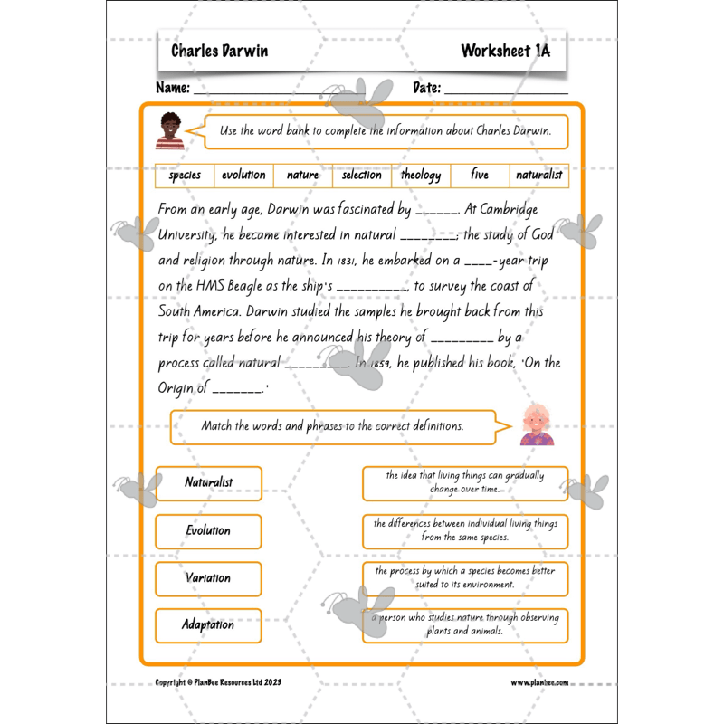 PlanBee Charles Darwin KS2 Lesson Pack
