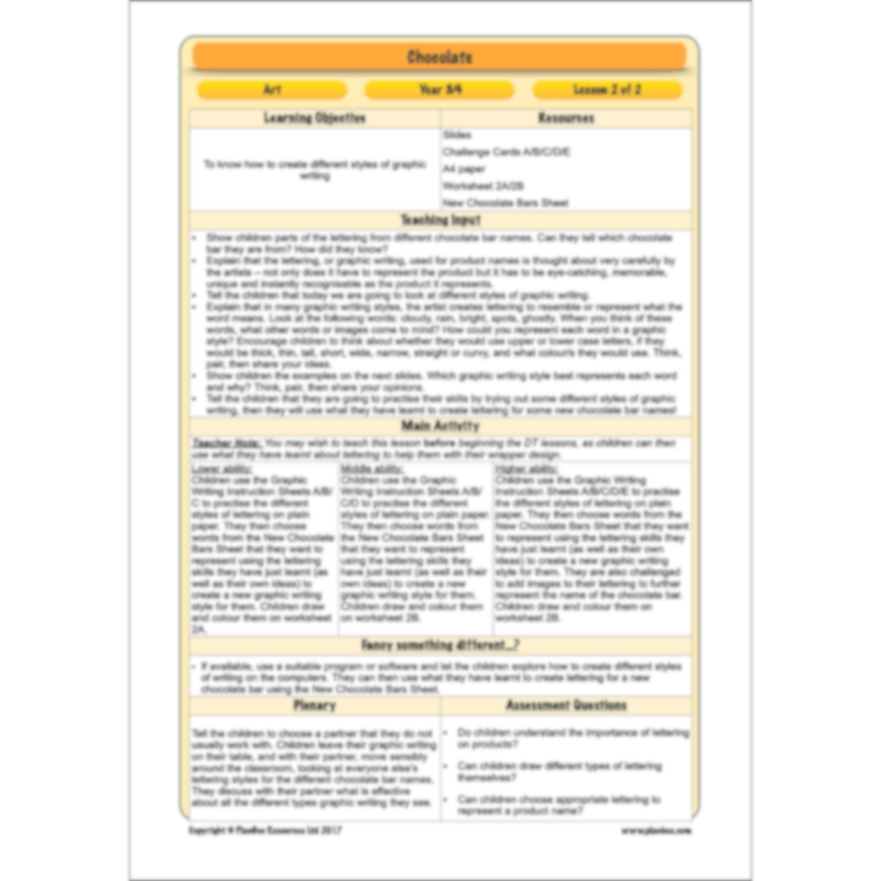 Chocolate Topic Enrichment Pack