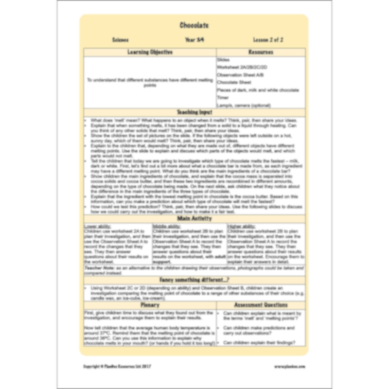 Chocolate Topic Enrichment Pack