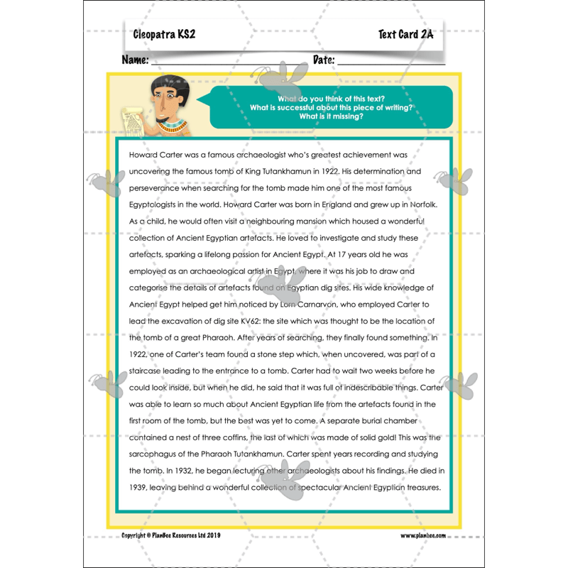 PlanBee Cleopatra KS2 | English Lesson Pack