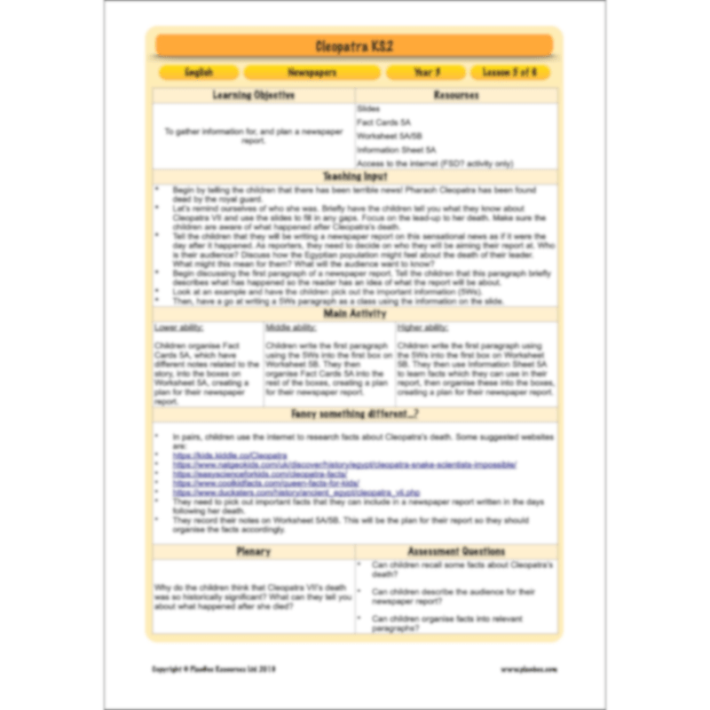 Cleopatra KS2