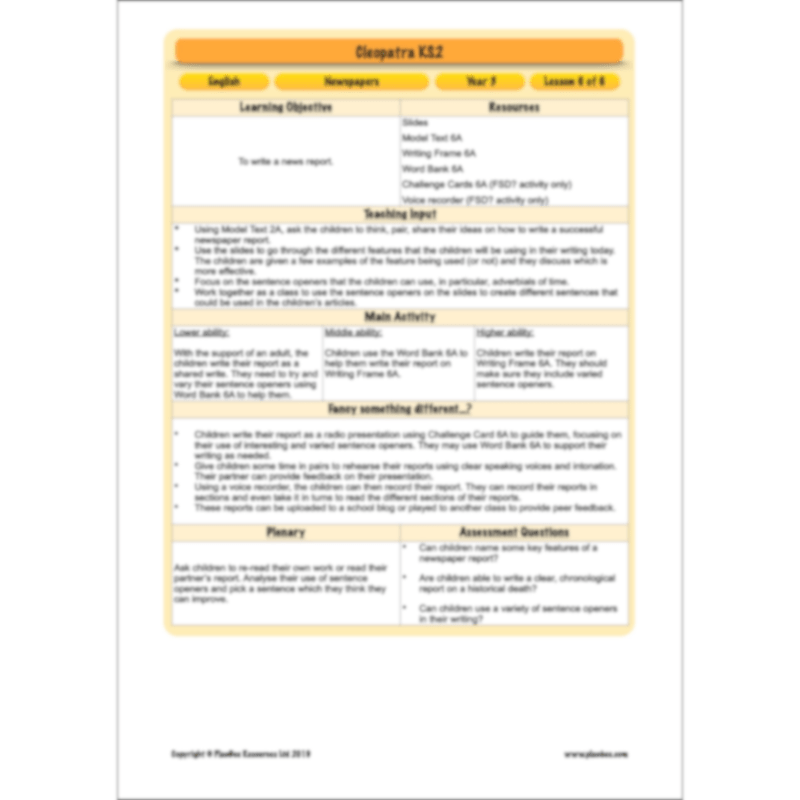 Cleopatra KS2