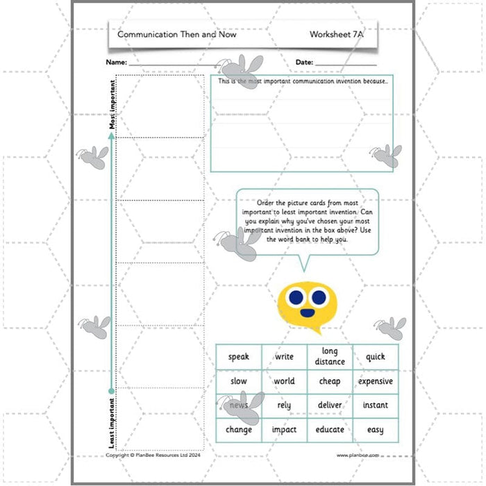 PlanBee Communication Then and Now: Primary History Plans for KS1