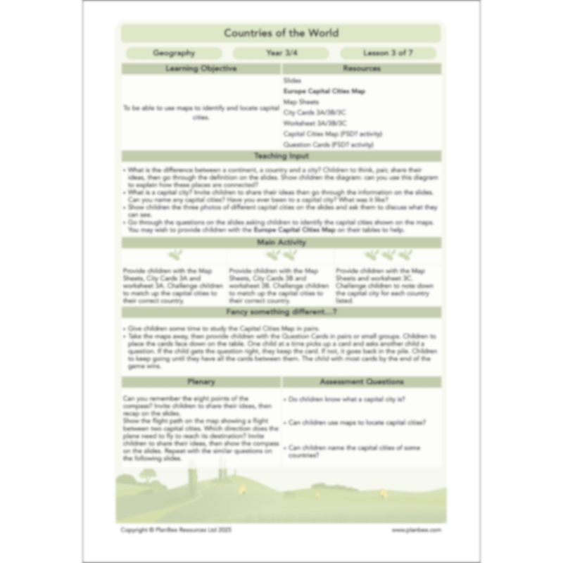 PlanBee Countries of the World | KS2 Geography Lessons PlanBee 