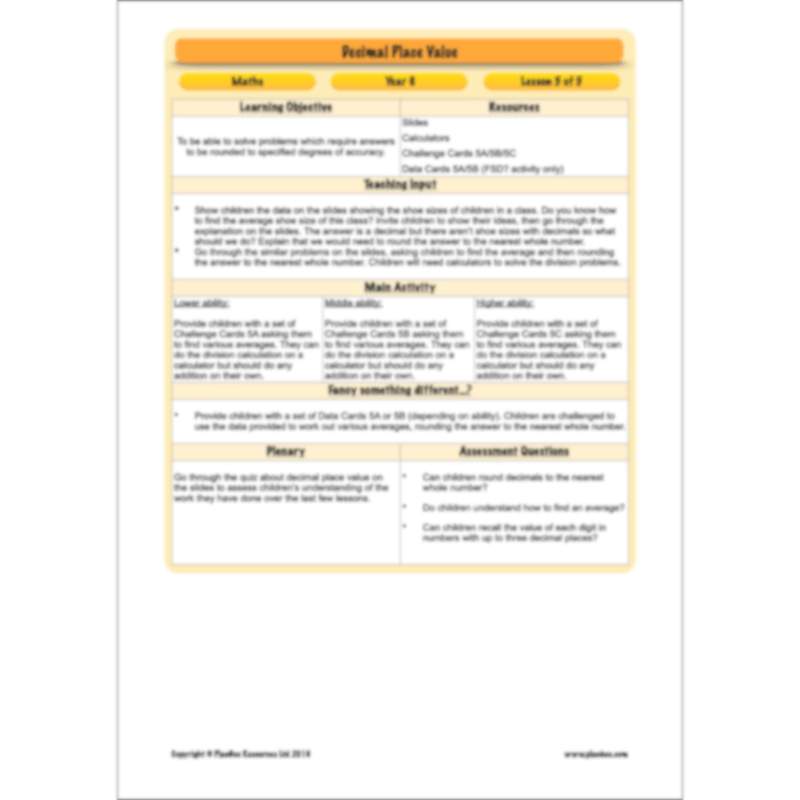 Decimal Place Value