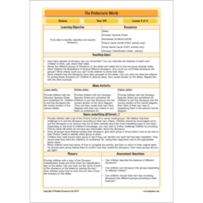 Dinosaurs KS2 Topic Enrichment Pack