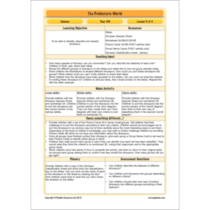 Dinosaurs KS2 Topic Enrichment Pack