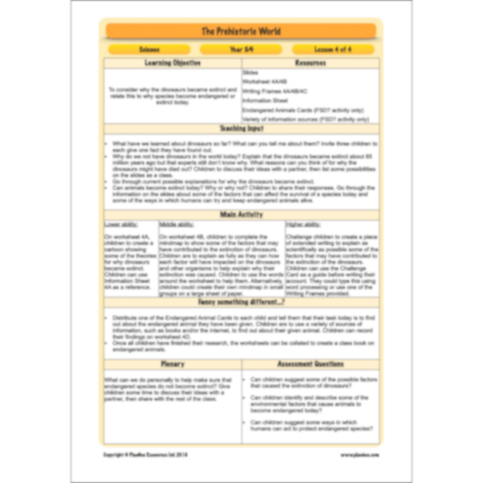 Dinosaurs KS2 Topic Enrichment Pack