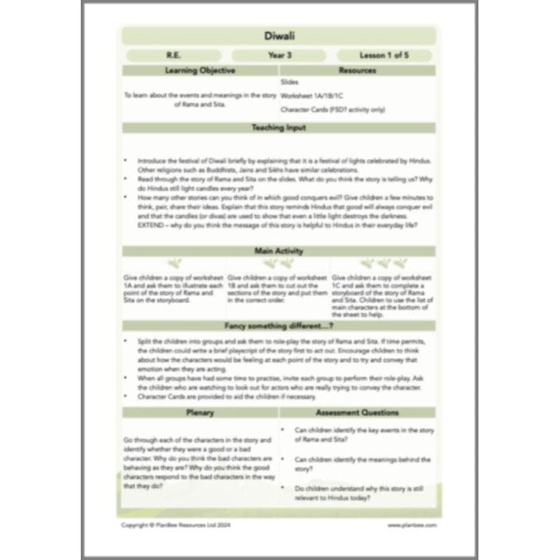 PlanBee Diwali KS2 lessons, activities and resources by PlanBee