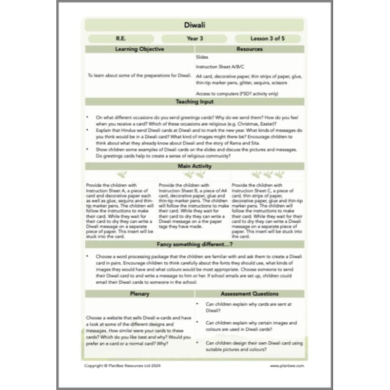 PlanBee Diwali KS2 lessons, activities and resources by PlanBee