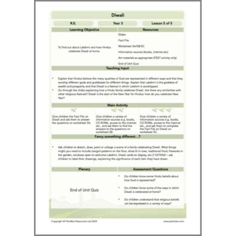 PlanBee Diwali KS2 lessons, activities and resources by PlanBee