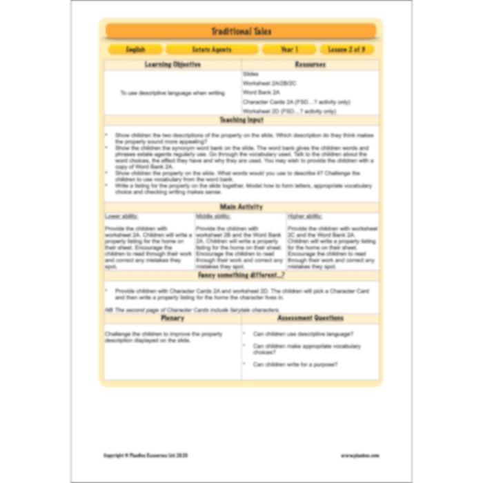 PlanBee FREE Mini-scheme | Traditional Tales: Estate Agents | KS1