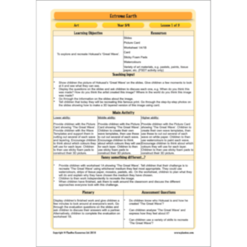 PlanBee Extreme Earth Topic KS2 Enrichment Lesson Pack