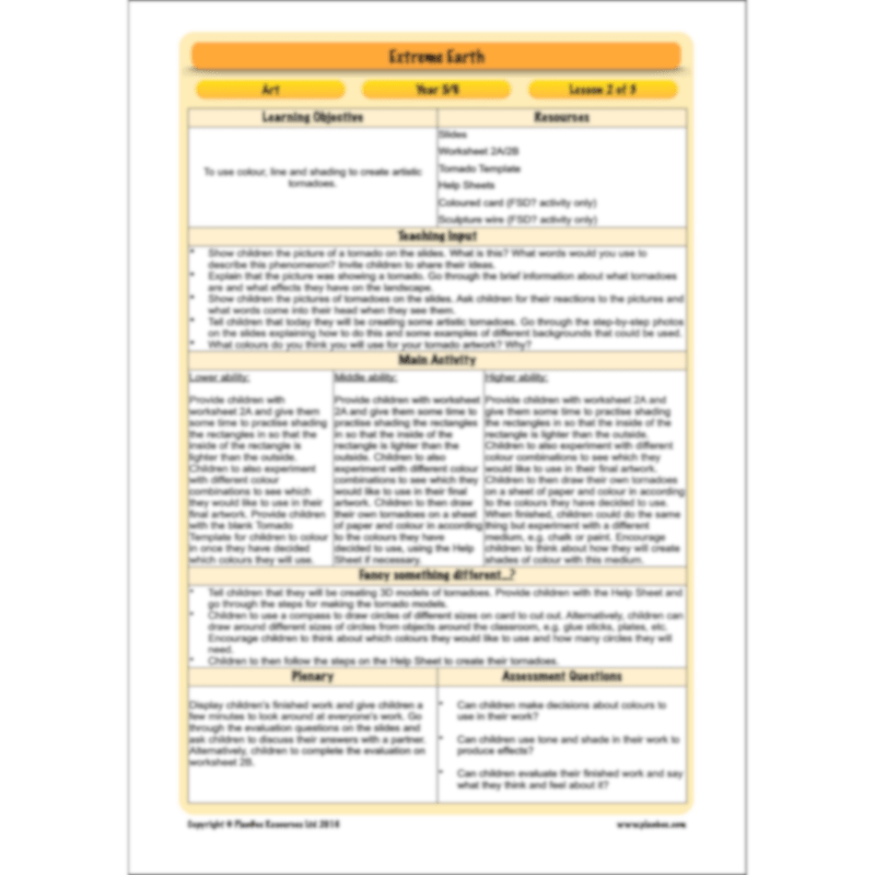 PlanBee Extreme Earth Topic KS2 Enrichment Lesson Pack