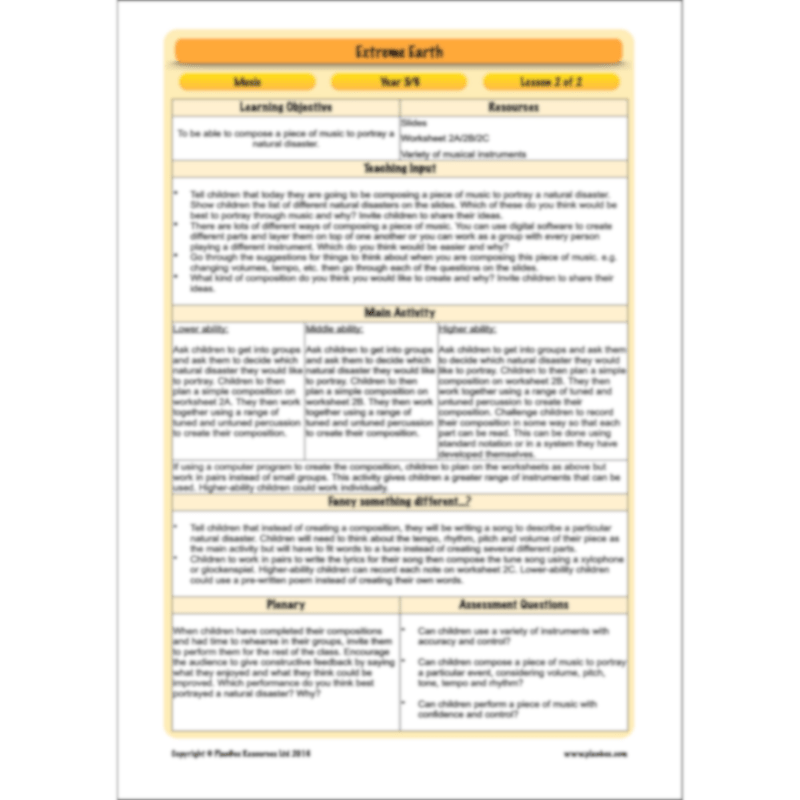 Extreme Earth Topic Enrichment Pack